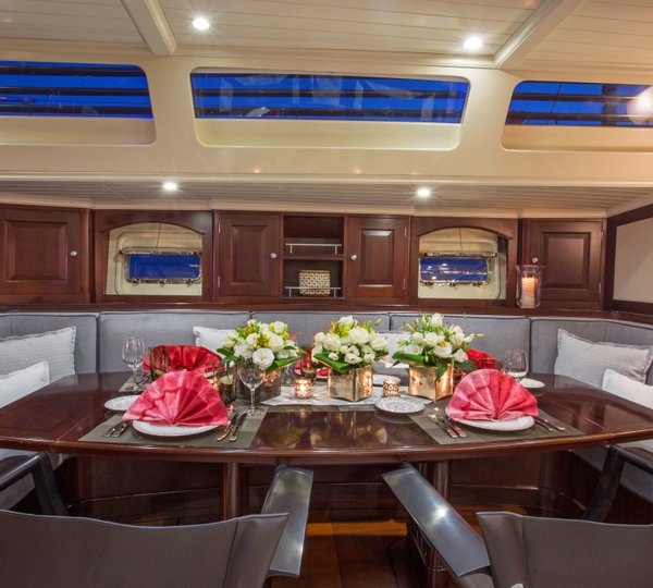 Sailing yacht SAVARONA - Formal dining