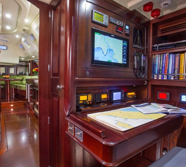 Sailing yacht SAVARONA - Navigation table