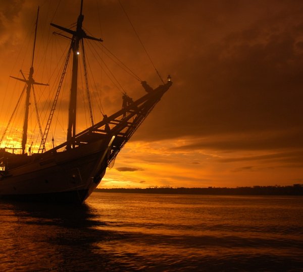 Silolona yacht at Sunset