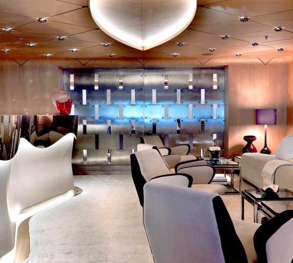 Stunning design elements by Salvagni Architetti aboard luxury charter yacht Numptia