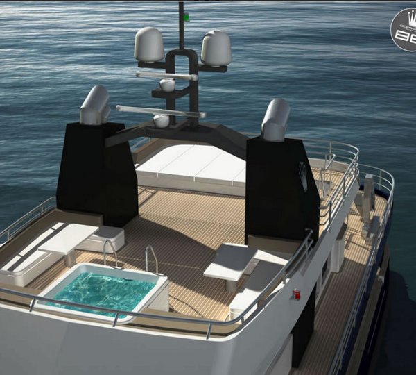 Stunning exterior on the Ocean King 88 Superyacht