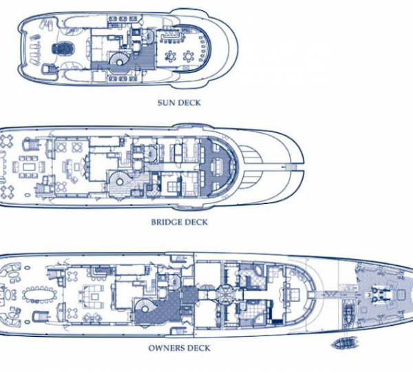 Sun Deck - Bridge Deck - Owners Deck on Cakewalk superyacht