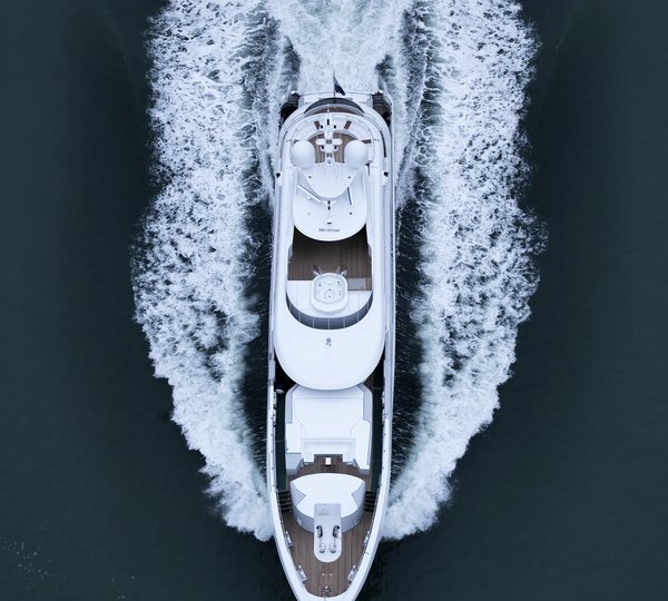 Super yacht Asya from above - Photo by Dick Holthuis