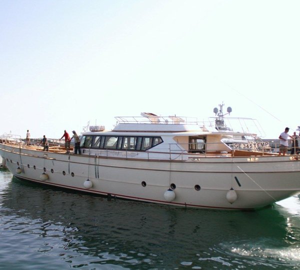 Superyacht Andromeda on the water