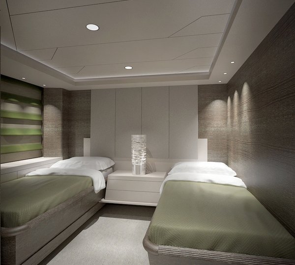 Superyacht Ceydam twin cabin
