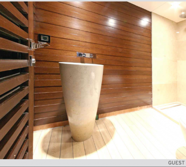 Superyacht Infinity - Guest Bathroom - - Credit to Cobra Yachts