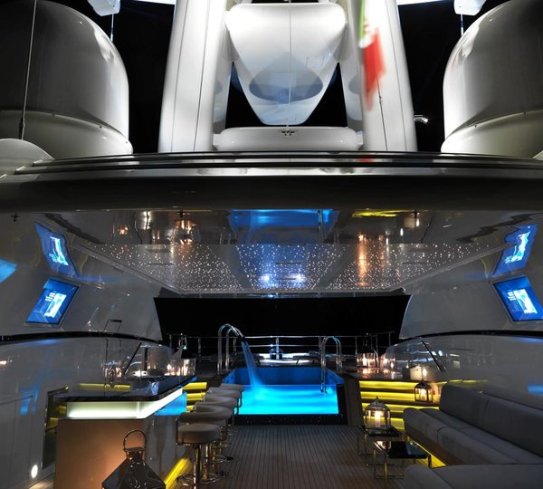 Superyacht Numptia by night