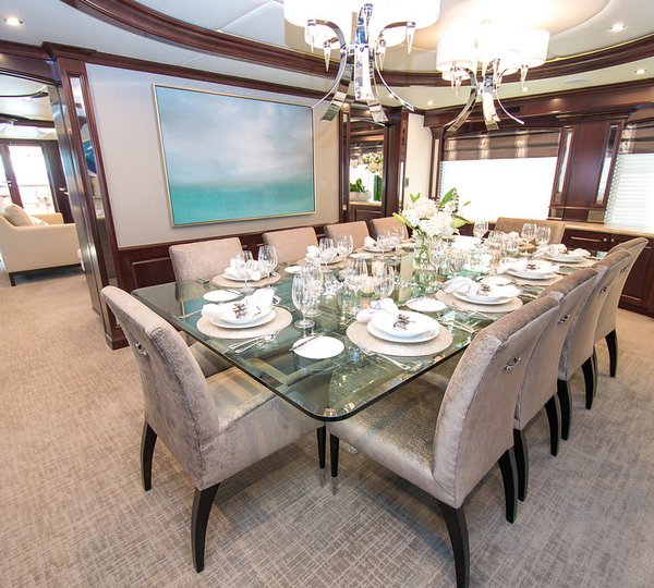 Superyacht REBEL - Formal dining