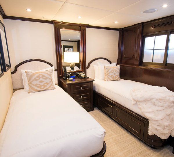Superyacht REBEL - Guest twin cabin
