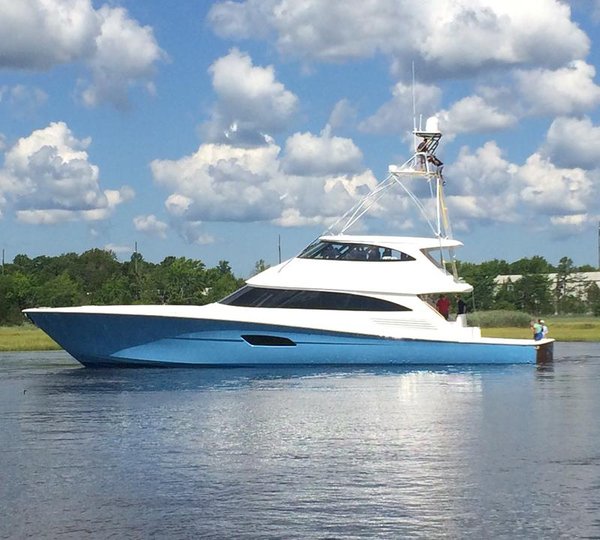 Superyacht Viking 92 Enclosed Bridge on her maiden voyage - Photo credit to Viking Yachts