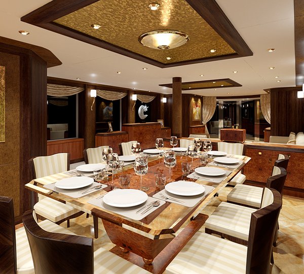 Superyacht Ocean Alexander 120 Dining