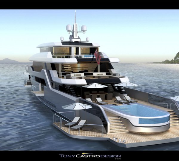 Superyacht Voyager 170 by Bilgin Yachts and Tony Castro aft view