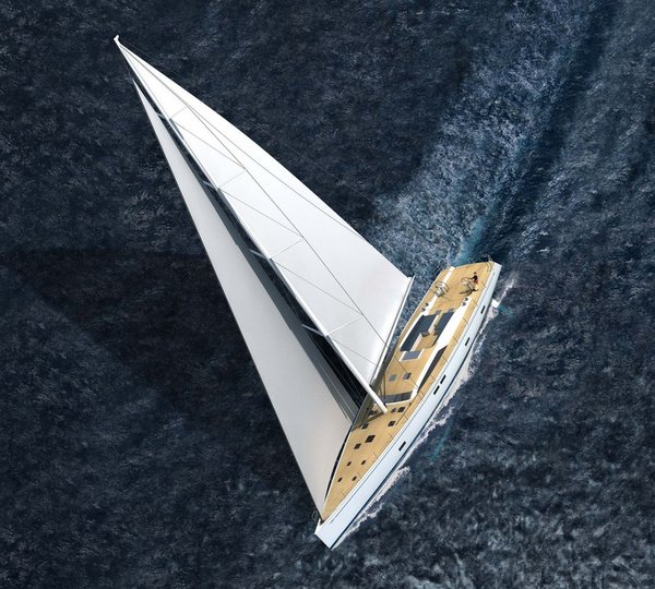 Swan 105 superyacht running view from above Credit Nautors Swan 2012
