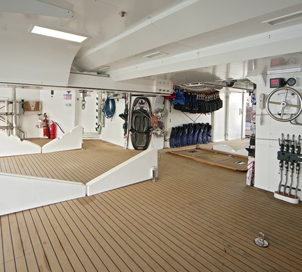 Water toys storage and stern on BARAKA yacht