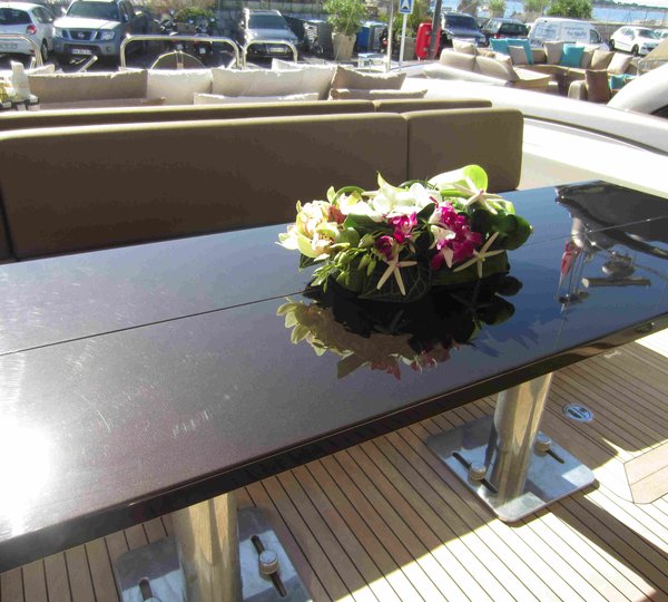 Yacht ALEON - Aft Deck Table