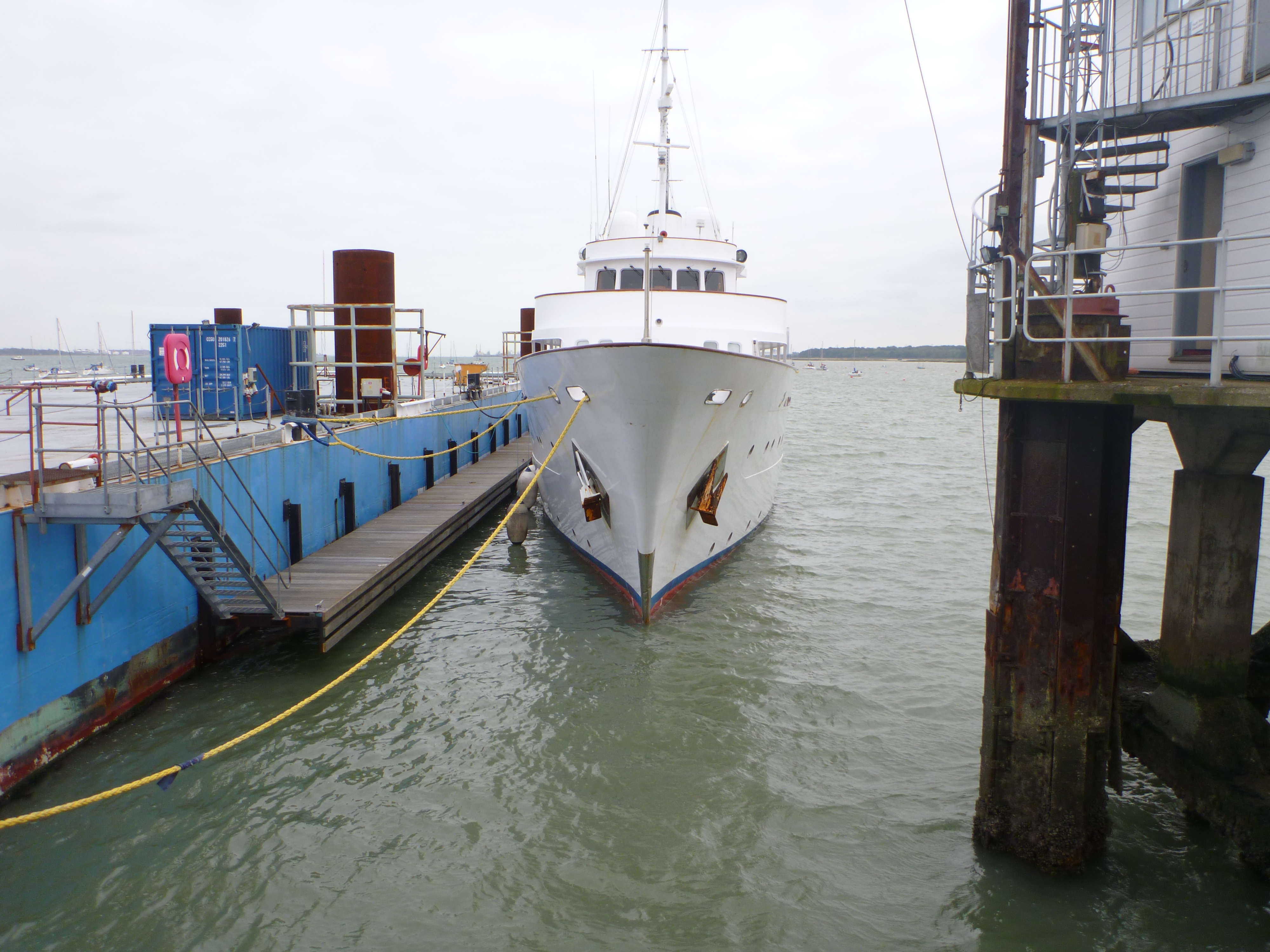 Luxury charter yacht Lady K II (ex Princess Tanya) docked at Solent Refit