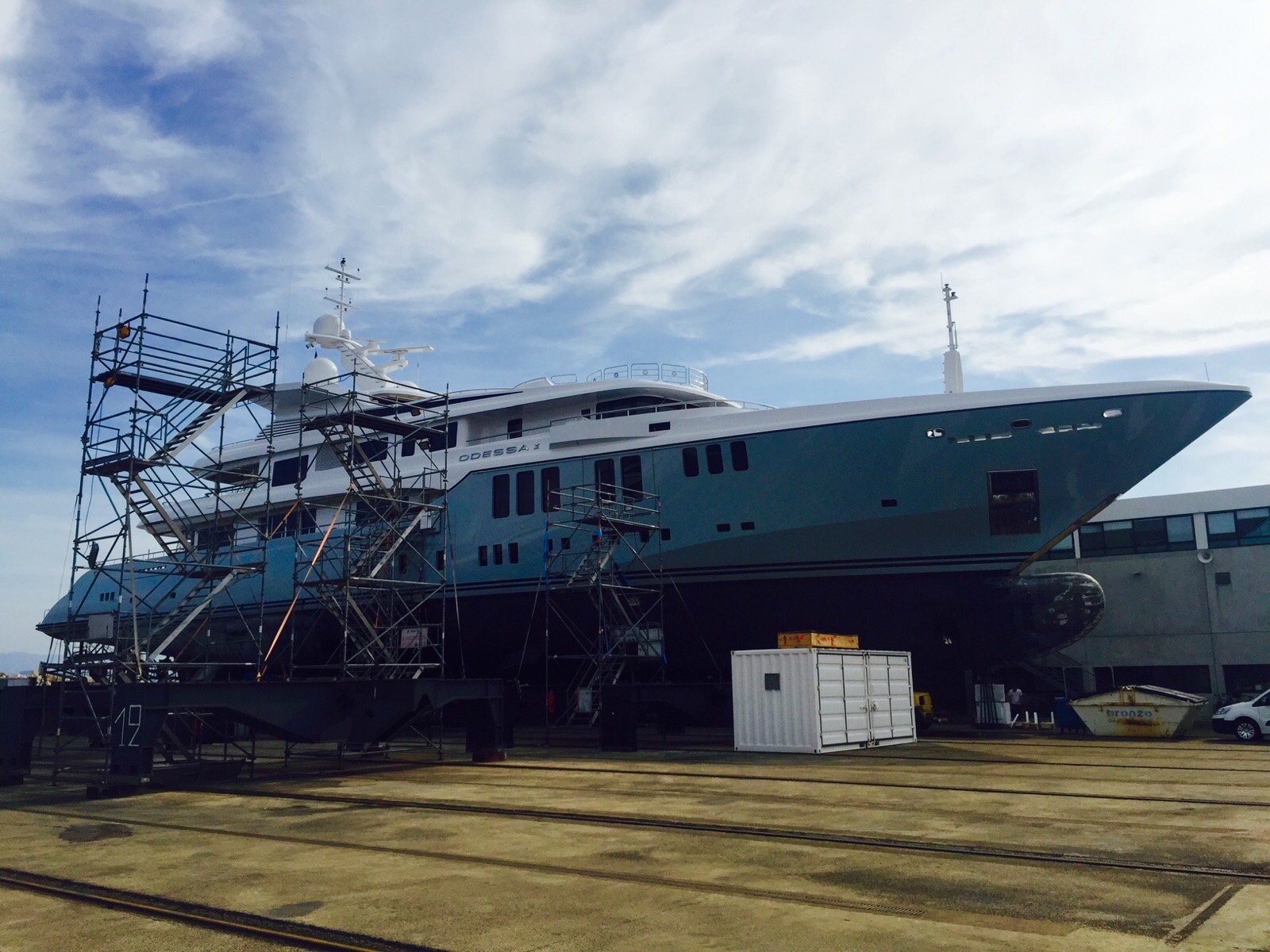 Luxury motor yacht ODESSA II being coated by Zytexx - Image credit to Zytexx