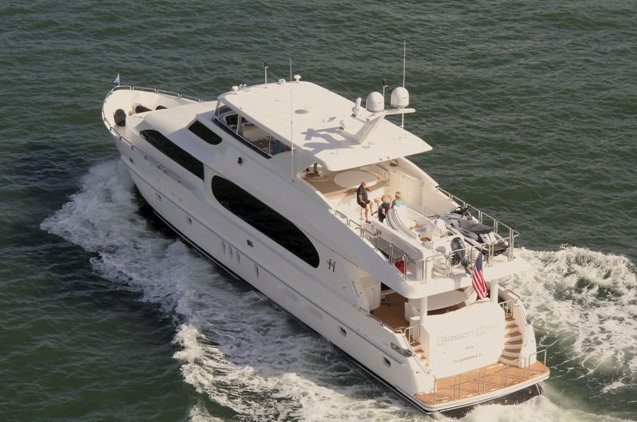 Superyacht Carbon Copy - aft view - Photo by Suki Finnerty