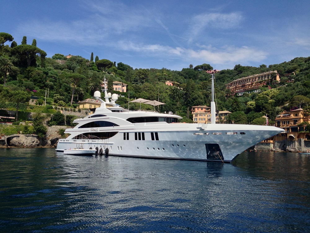 Superyacht moored inThe Italian Riviera - Rapallo and Cinque-terra