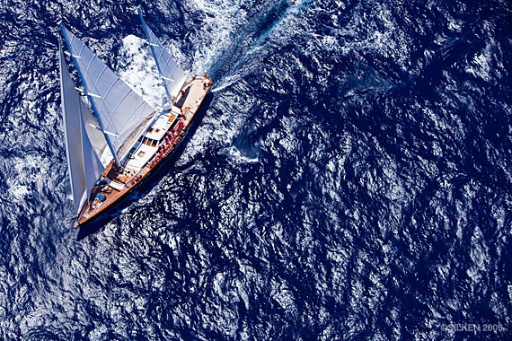 From Above Aspect Aboard Yacht AXIA