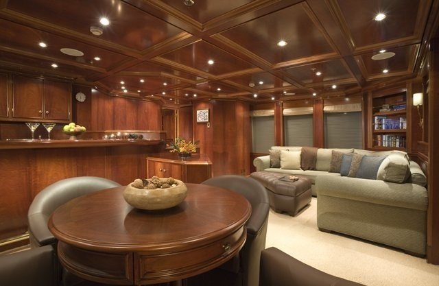 Saloon With Drinks Bar Aboard Yacht MILK AND HONEY