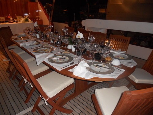 Sun Deck Extra Eating/dining Aboard Yacht AVA