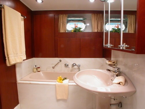 Guest's Stateroom Bath On Board Yacht AVA
