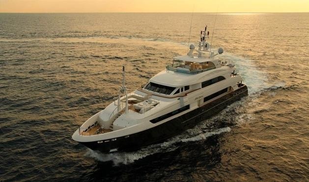 Sunset Dusk: Yacht LADY LEILA's Cruising Image