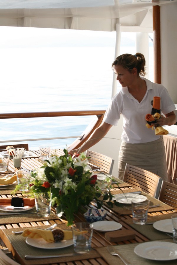 Outdoor Eating/dining Aboard Yacht CALISTO