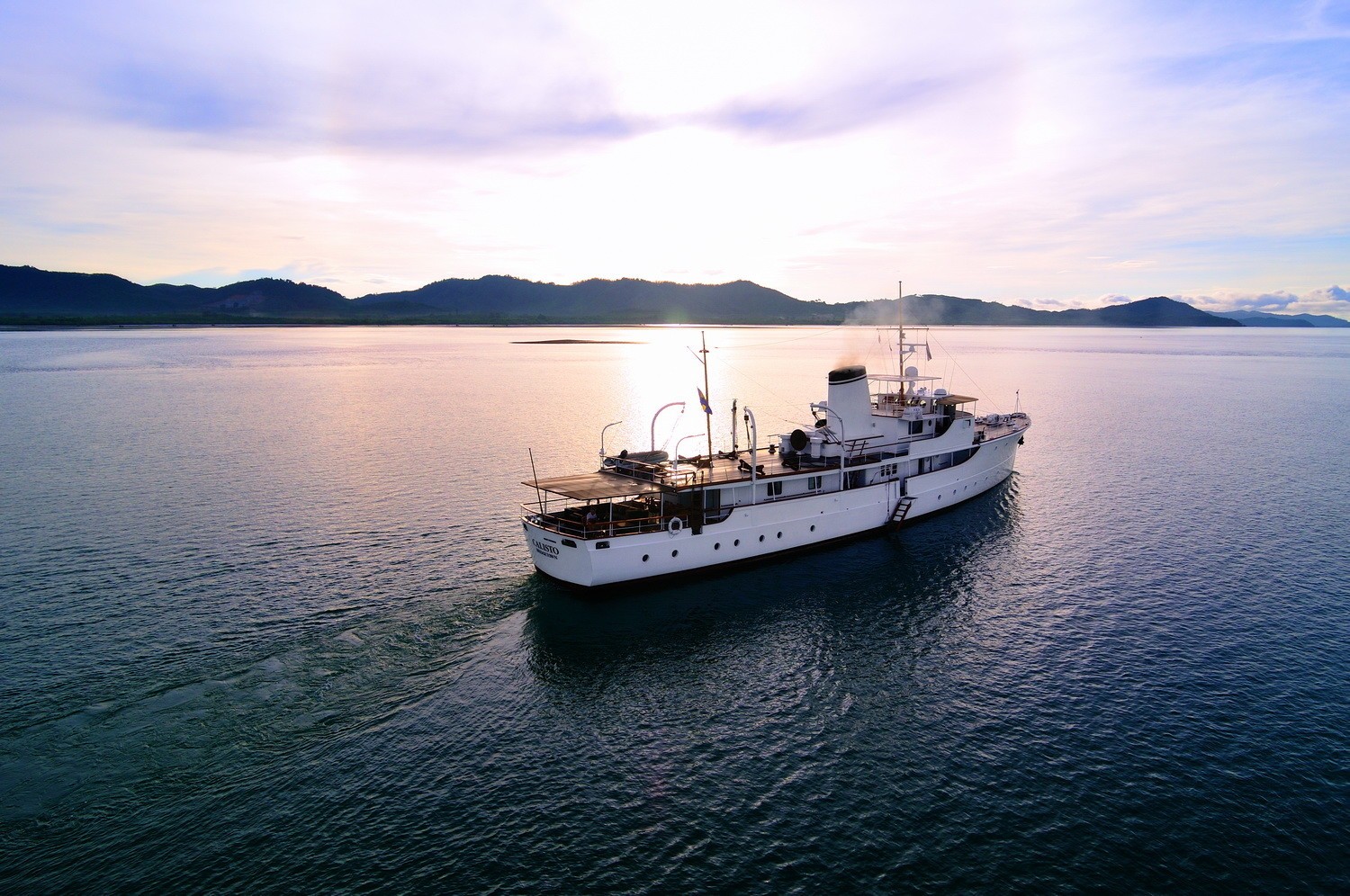 Sunset Dusk Aboard Yacht CALISTO