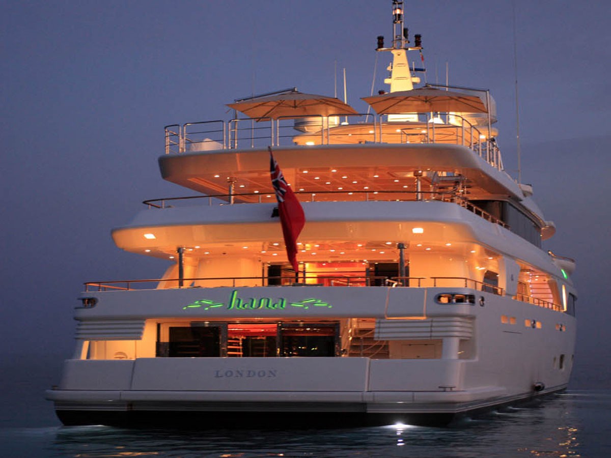 Evening: Yacht HANA's Aft Pictured