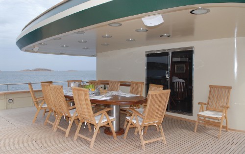 Outdoor Eating/dining Aboard Yacht ARIETE PRIMO