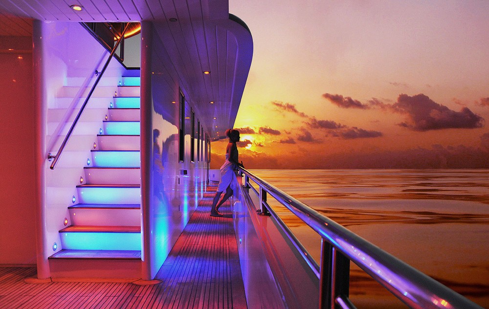 External Stairway On Yacht DHAAINKAN'BAA
