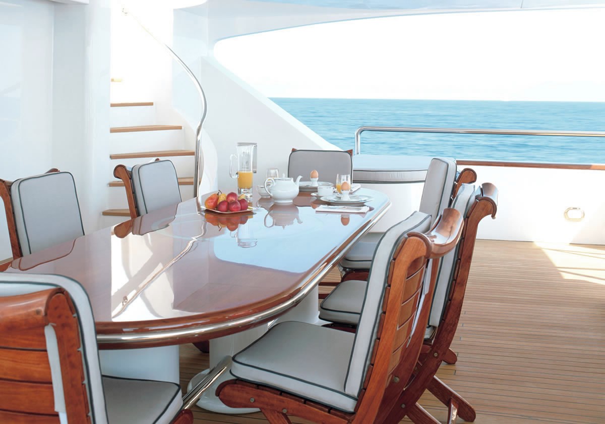 External Eating/dining Aboard Yacht IL SOLE
