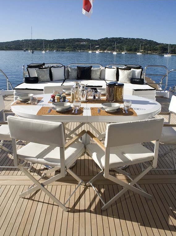 Aft Deck Eating/dining On Yacht PURE ONE