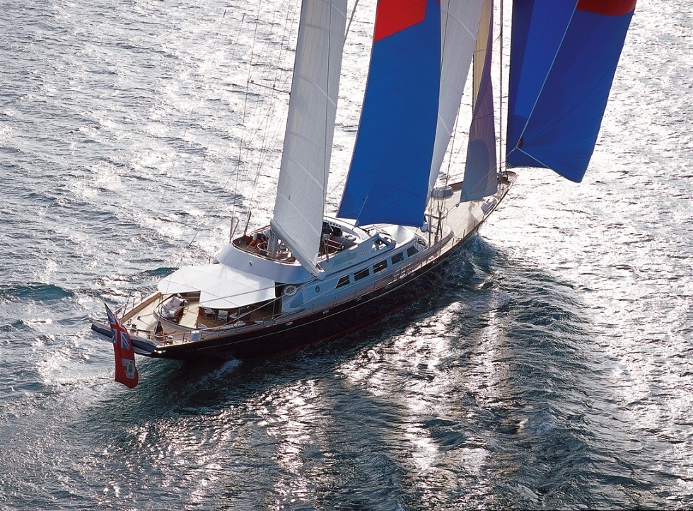 Cruising Under Sail: Yacht ANDROMEDA LA DEA's From Above Aspect Pictured