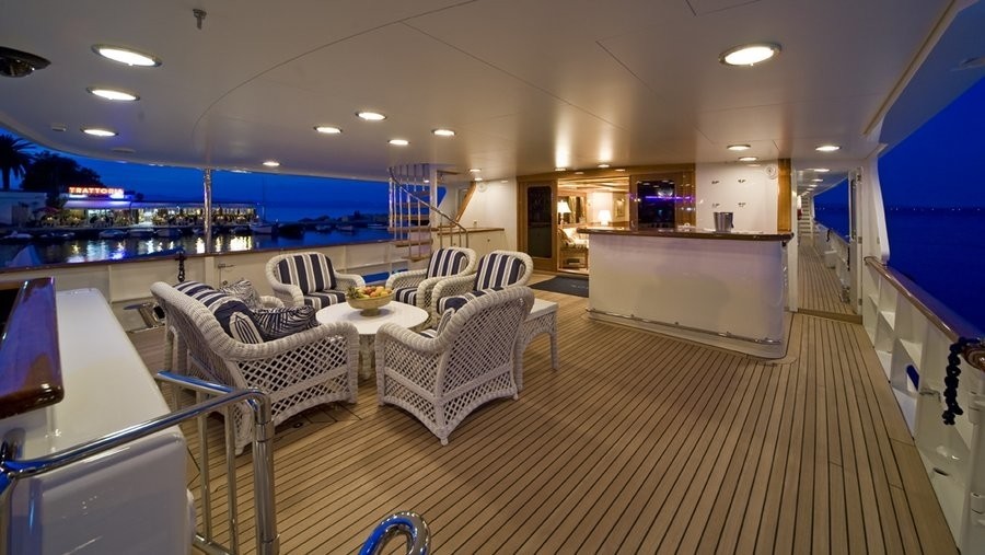 Aft Deck Drinks Bar On Board Yacht BLU 470