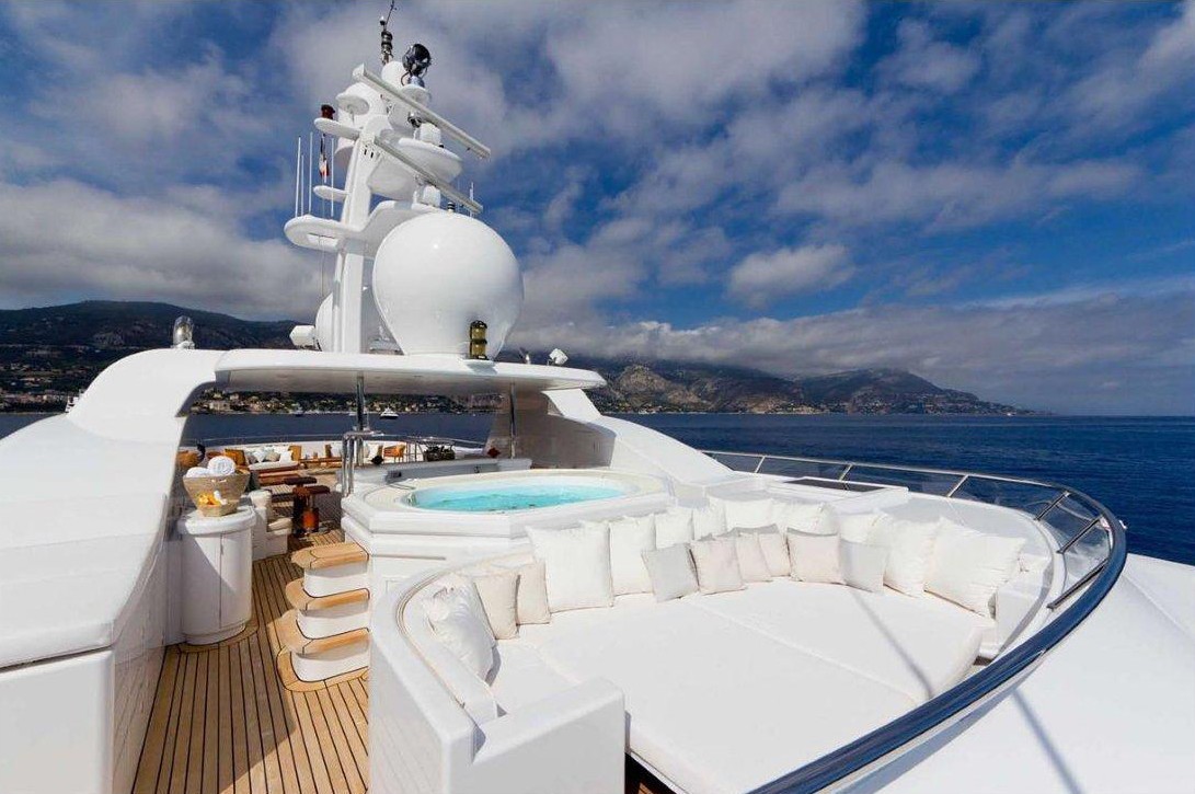 Sunbeds: Yacht HANIKON's Sun Deck Captured