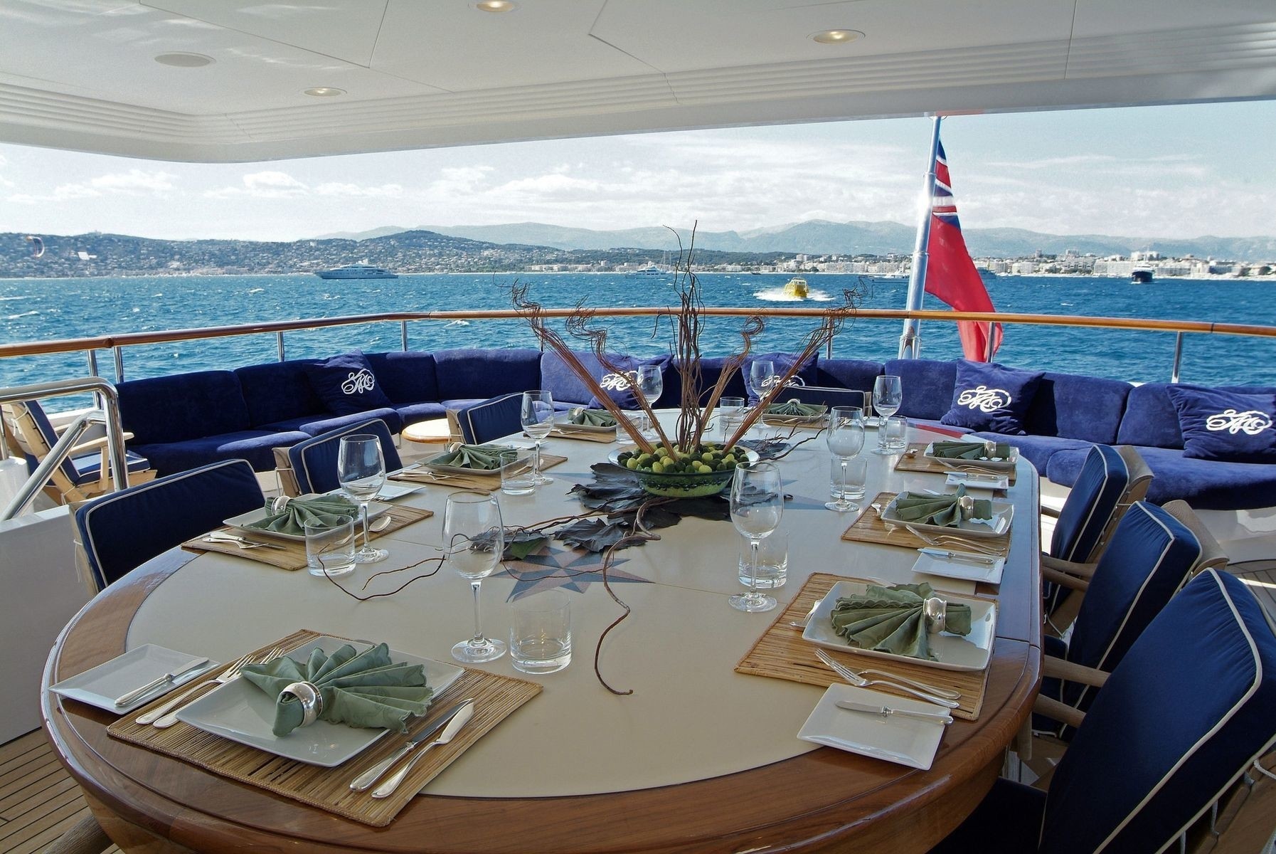 Aft Deck Eating/dining On Yacht QM OF LONDON