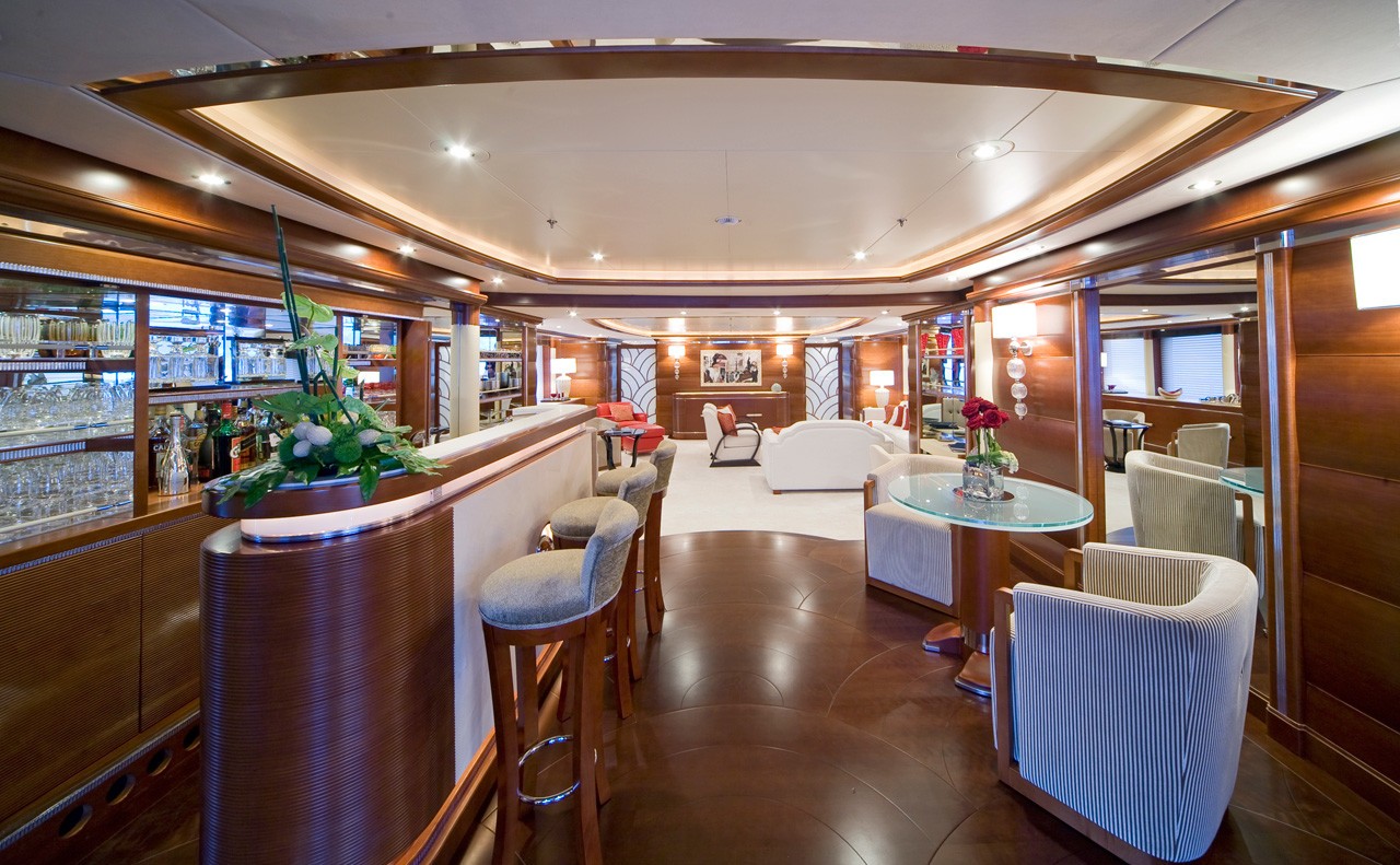 bar area in the main deck saloon
