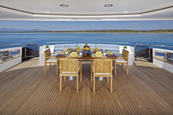 Aft Deck Eating/dining Aboard Yacht MIA RAMA