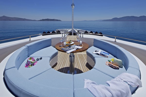 Circular Sunshine Pads Aboard Yacht MIA RAMA