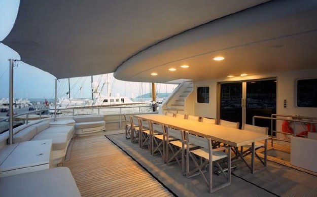 Night Time: Yacht MARIU's Outdoor Eating/dining Captured