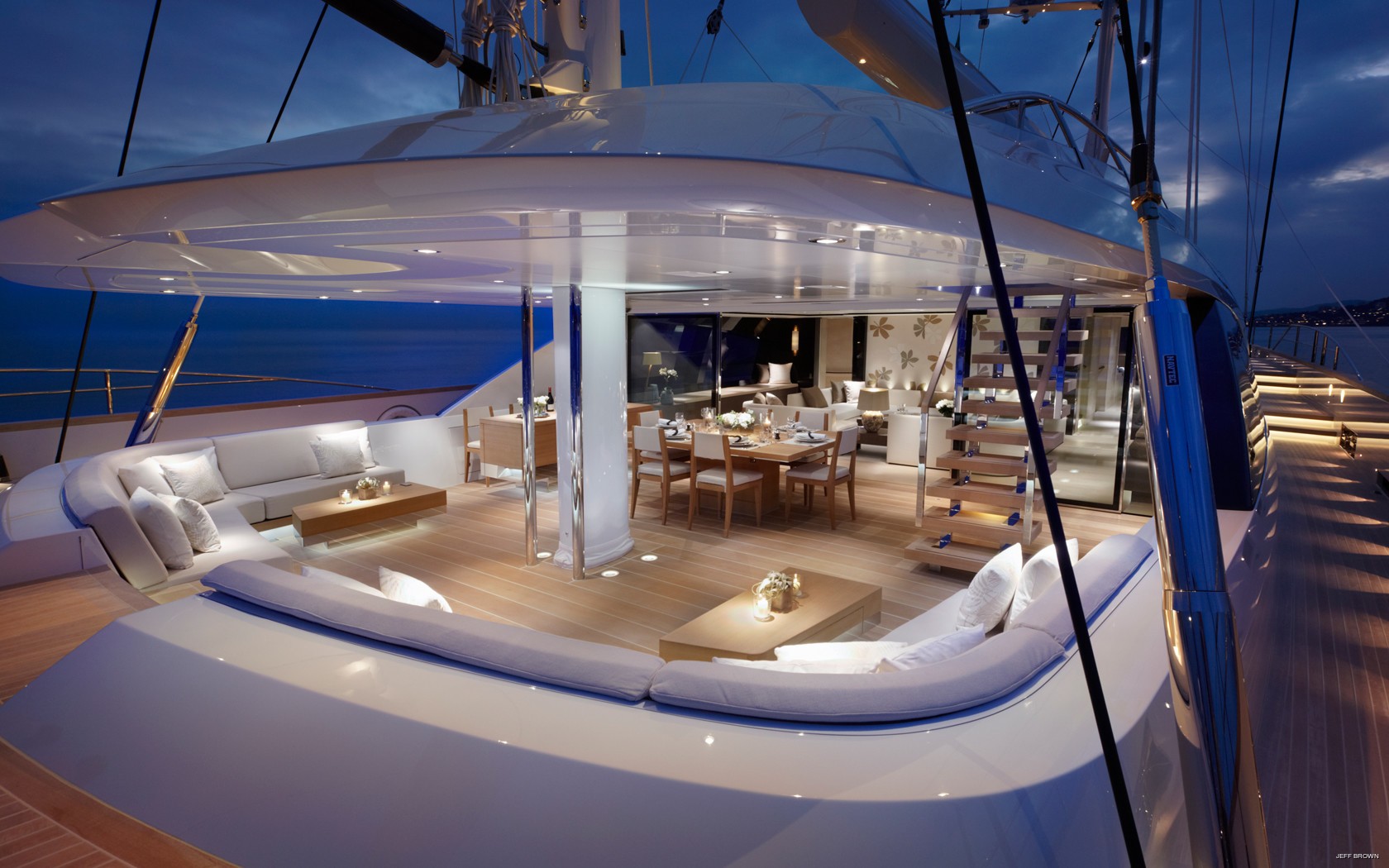 aft deck in the evening