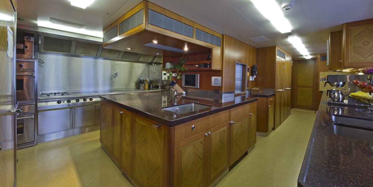Ship's Galley On Yacht BLUE MOON