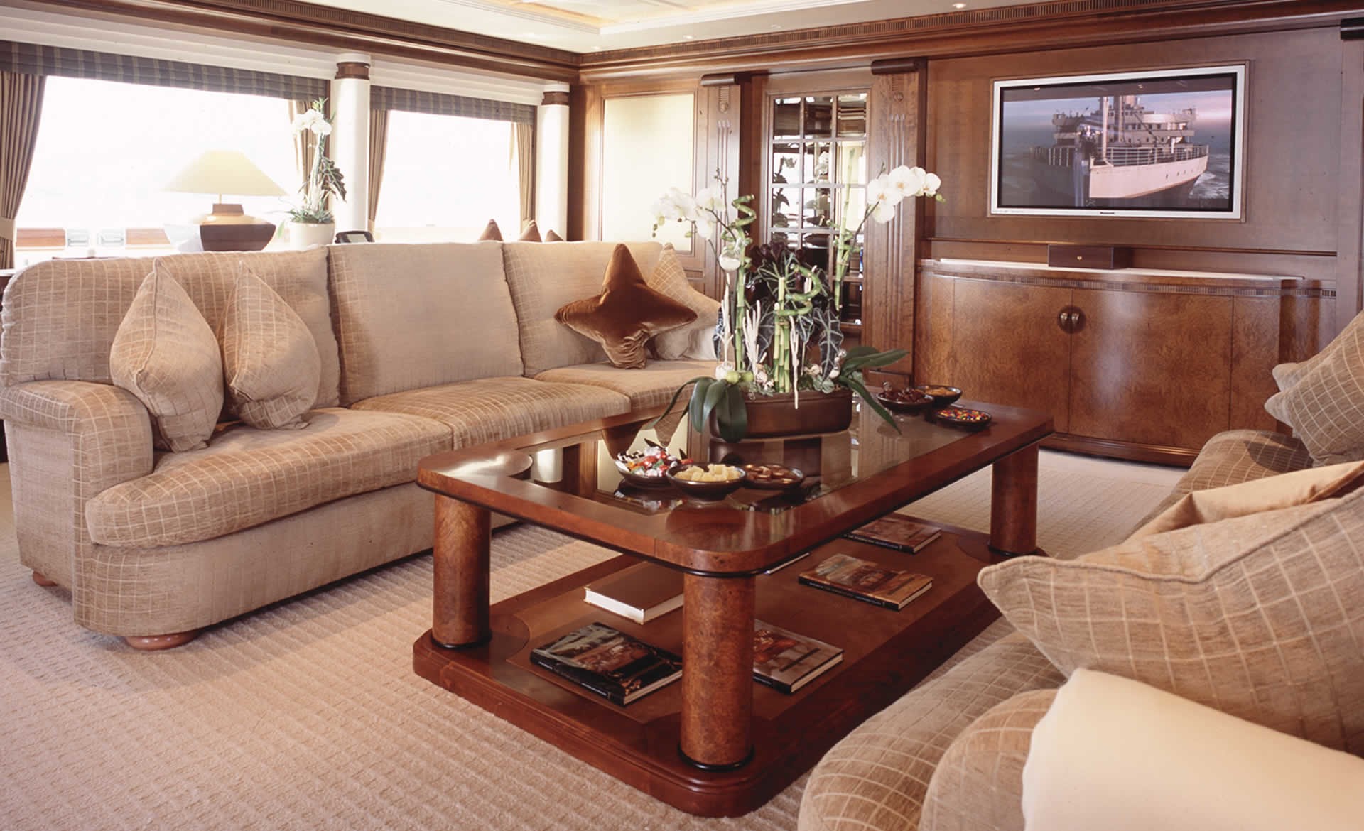 Premier Deck Living Area On Yacht CALYPSO