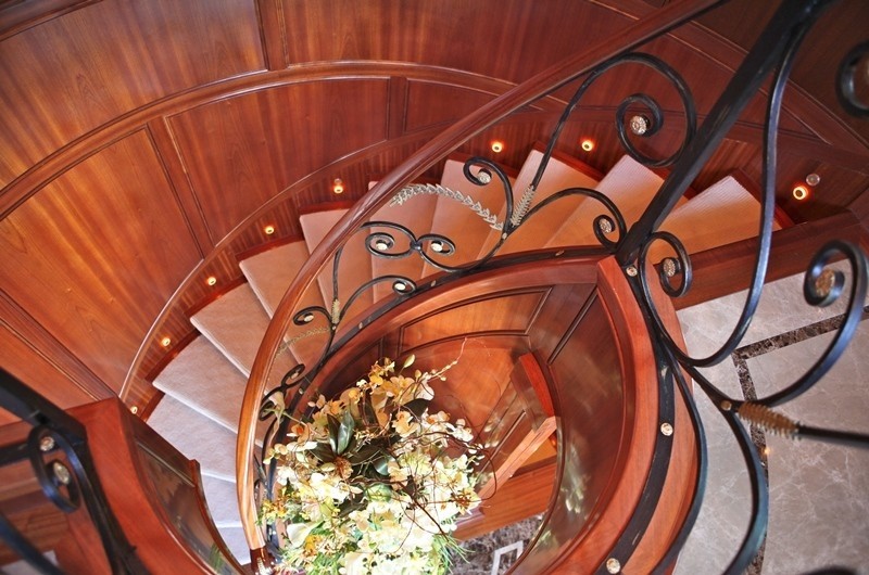 Grand Stairway To Lobby On Board Yacht APOGEE