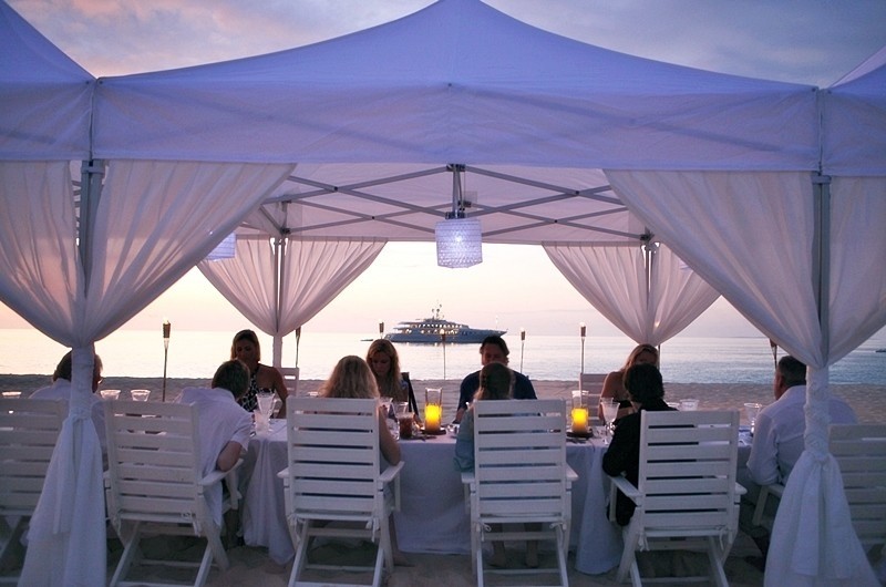 Sunset Dusk: Yacht APOGEE's Beach Eating/dining Photograph