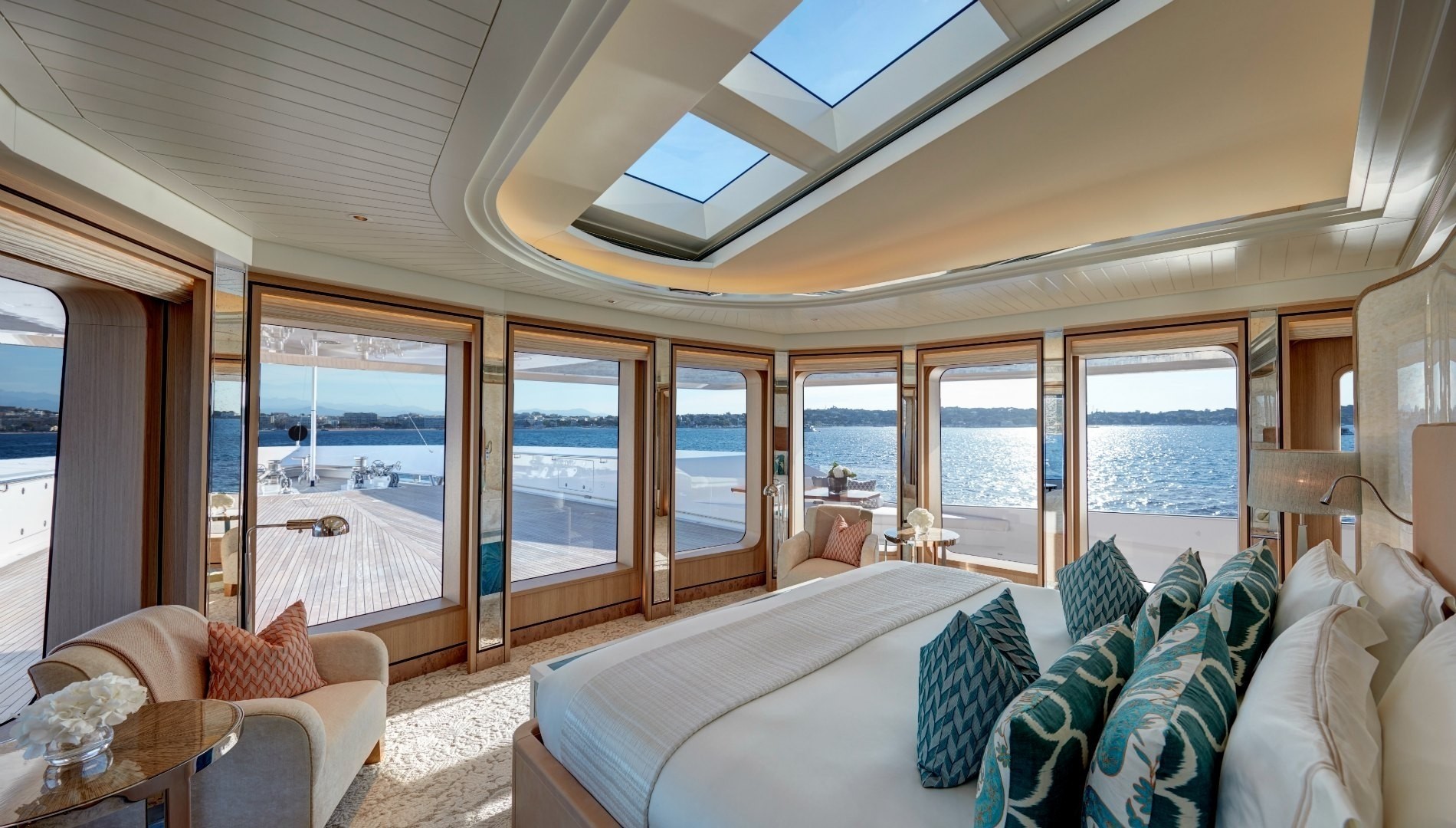 owners stateroom with fantastic views