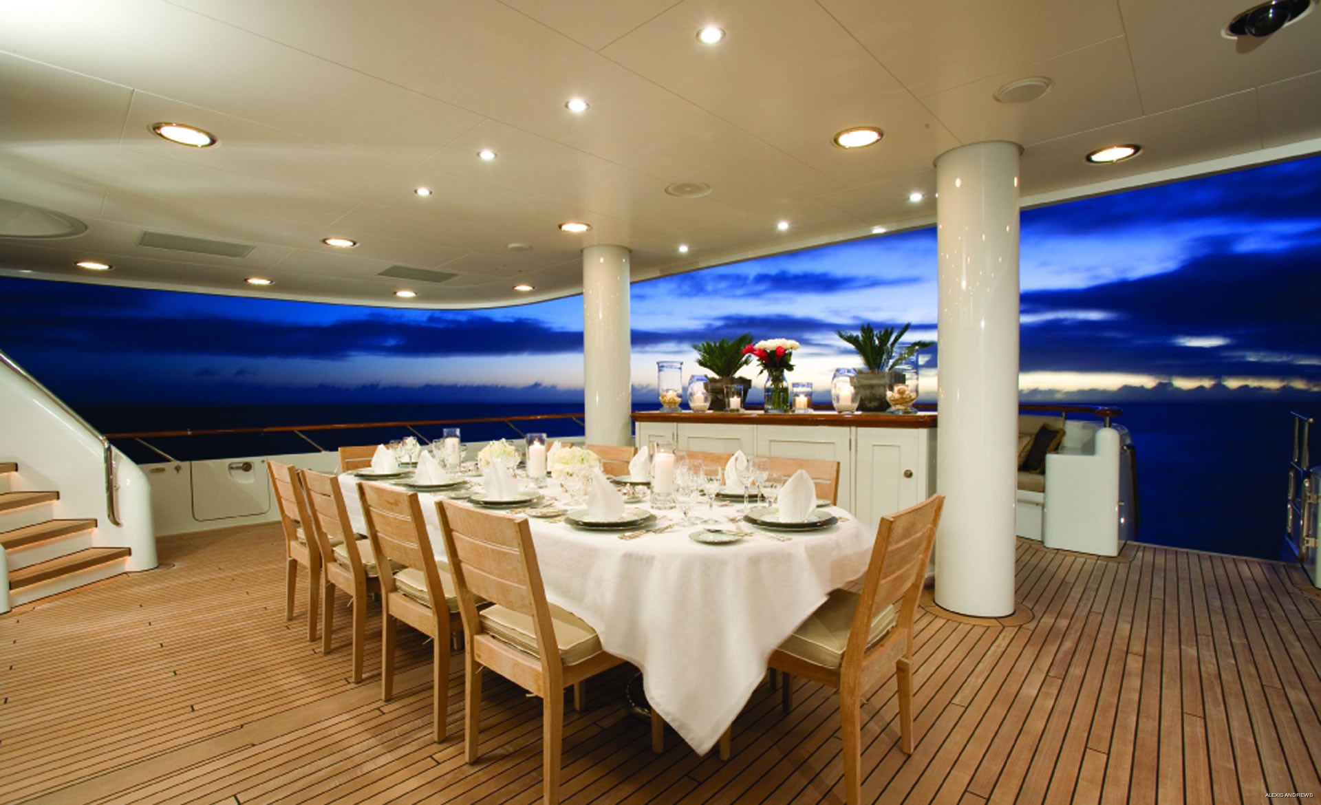 Outdoor Eating/dining On Board Yacht UTOPIA